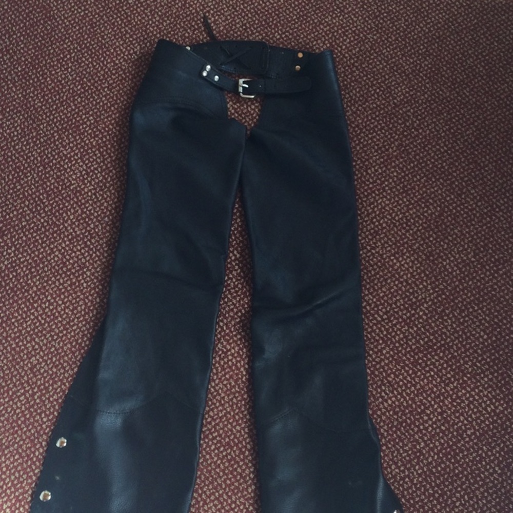 Black leather chaps